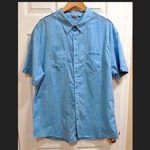 Bohio Cotton Aqua Pocket Man Shirt Short sleeve XL